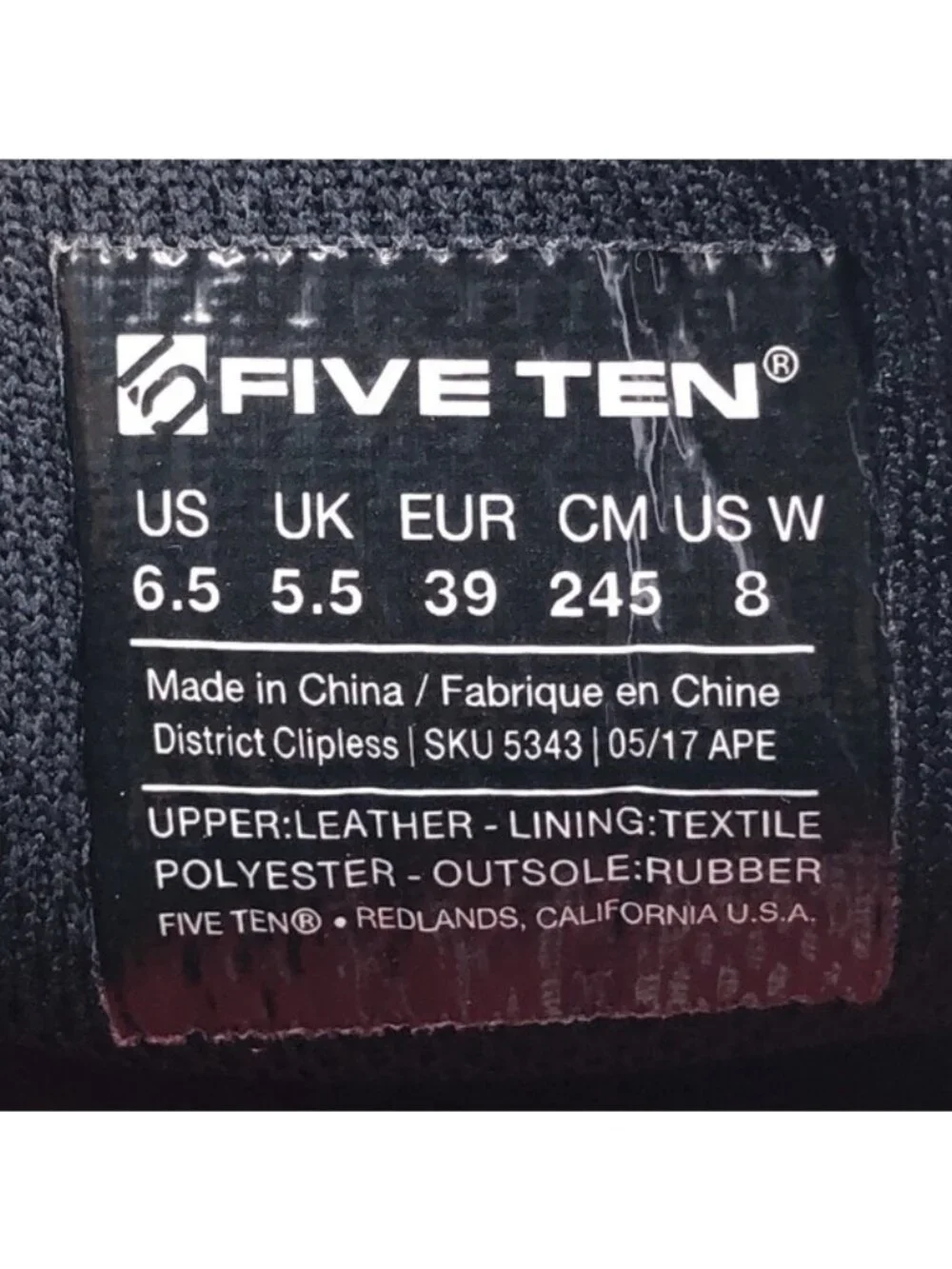 adidas Five Ten District Clipless Cycling Shoes 6.5